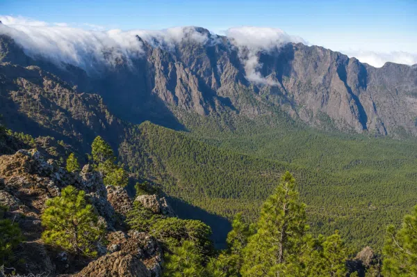 Caldera de Taburiente seen from a clifftop viewpoint on La Palma