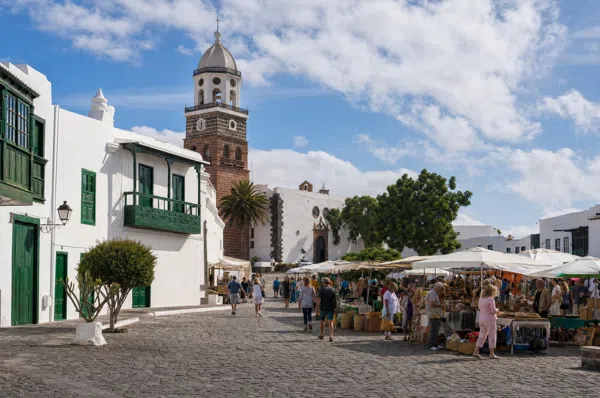 Cobbled main square of Teguise, Lanzarote