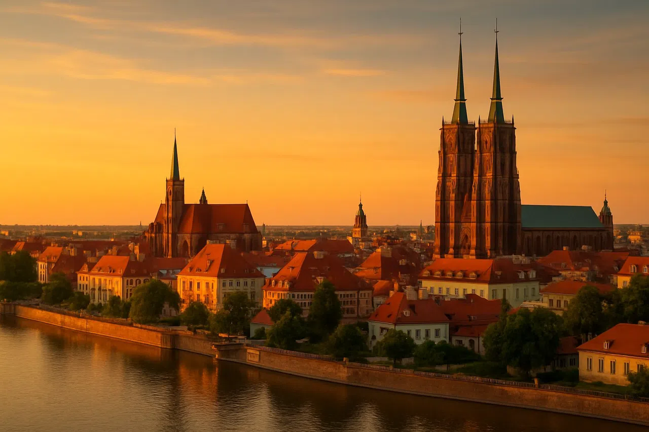 Wroclaw at golden hour