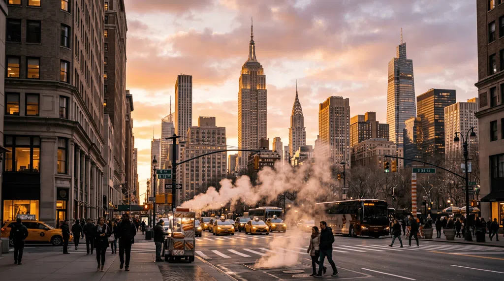 Scène d'établissement de New York