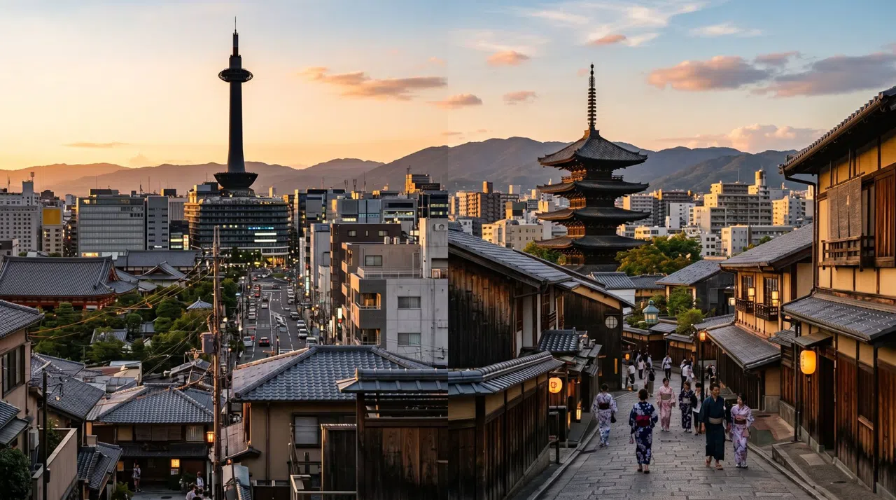 Kyoto at golden hour