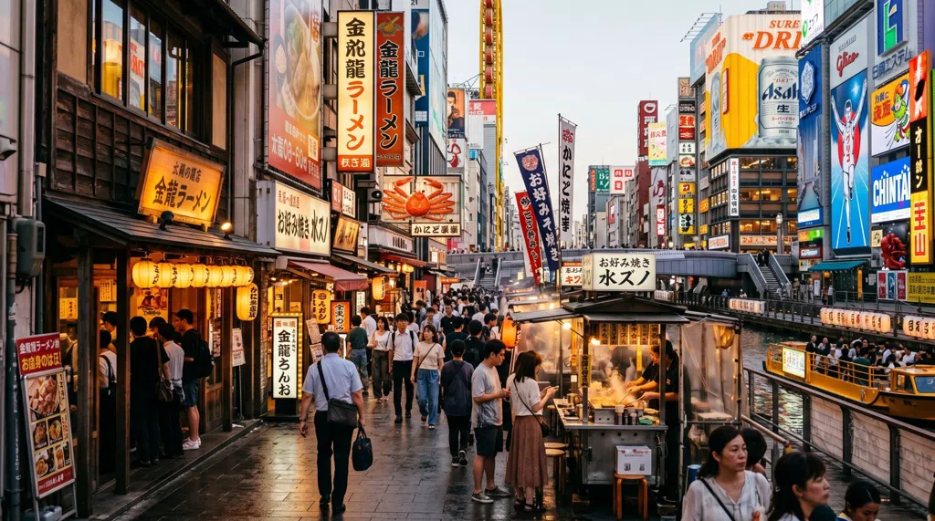 오사카의 장면을 보여주는 영상