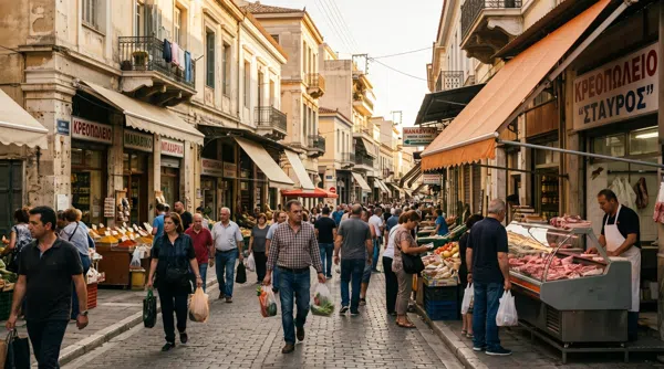 Marché Varvakios — neighbourhood context for Volvi