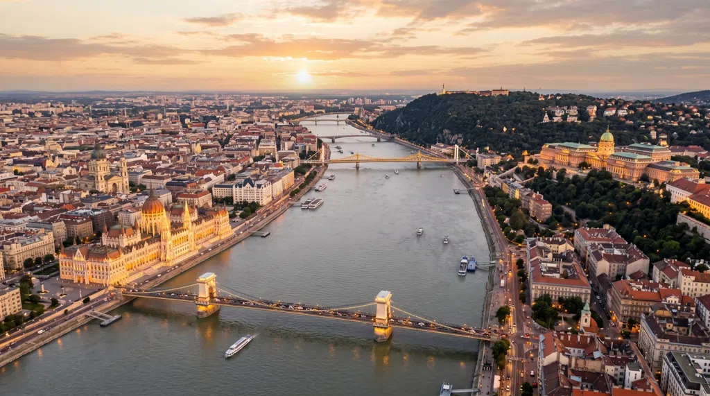 Escena que establece el ambiente de Budapest