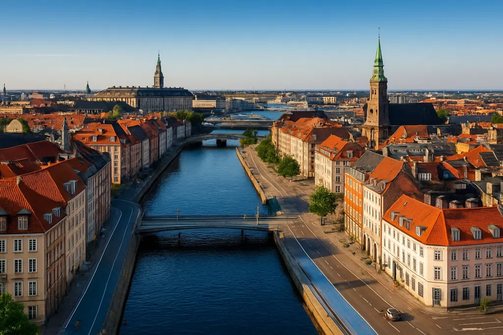 Establishing scene of Copenhagen