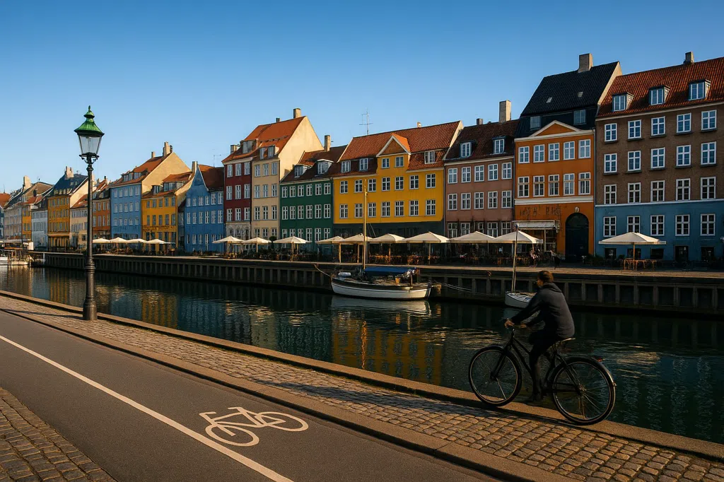 Establishing scene of Copenhagen