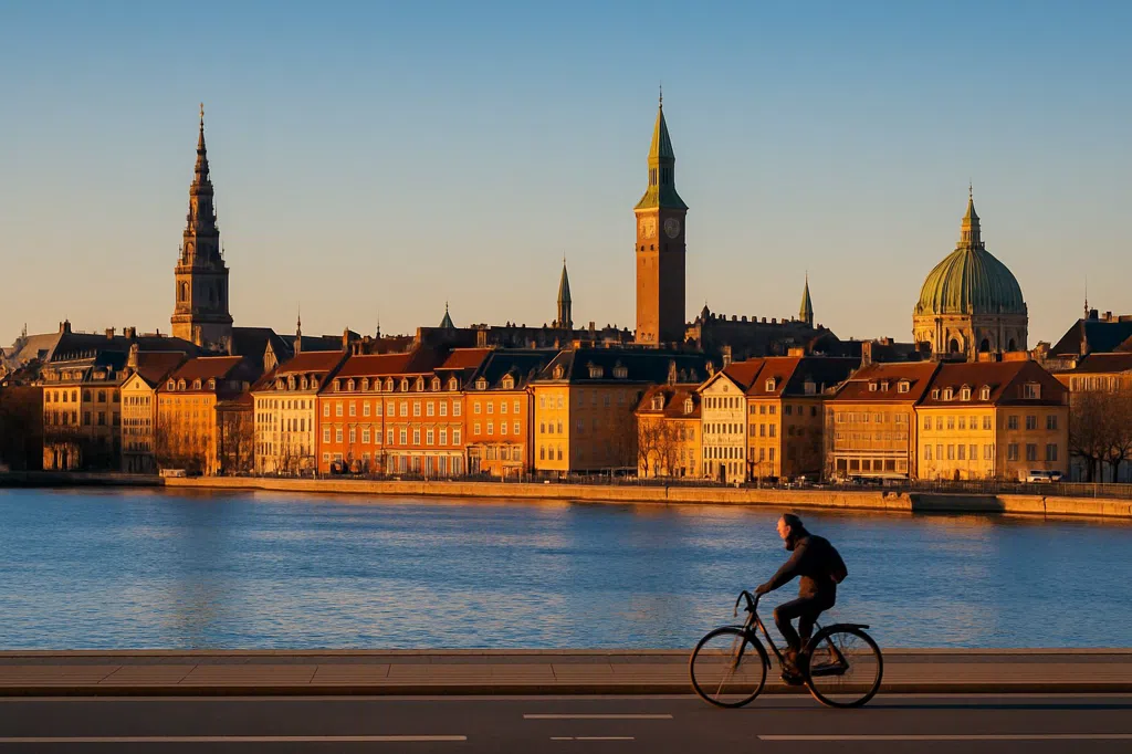 Establishing scene of Copenhagen