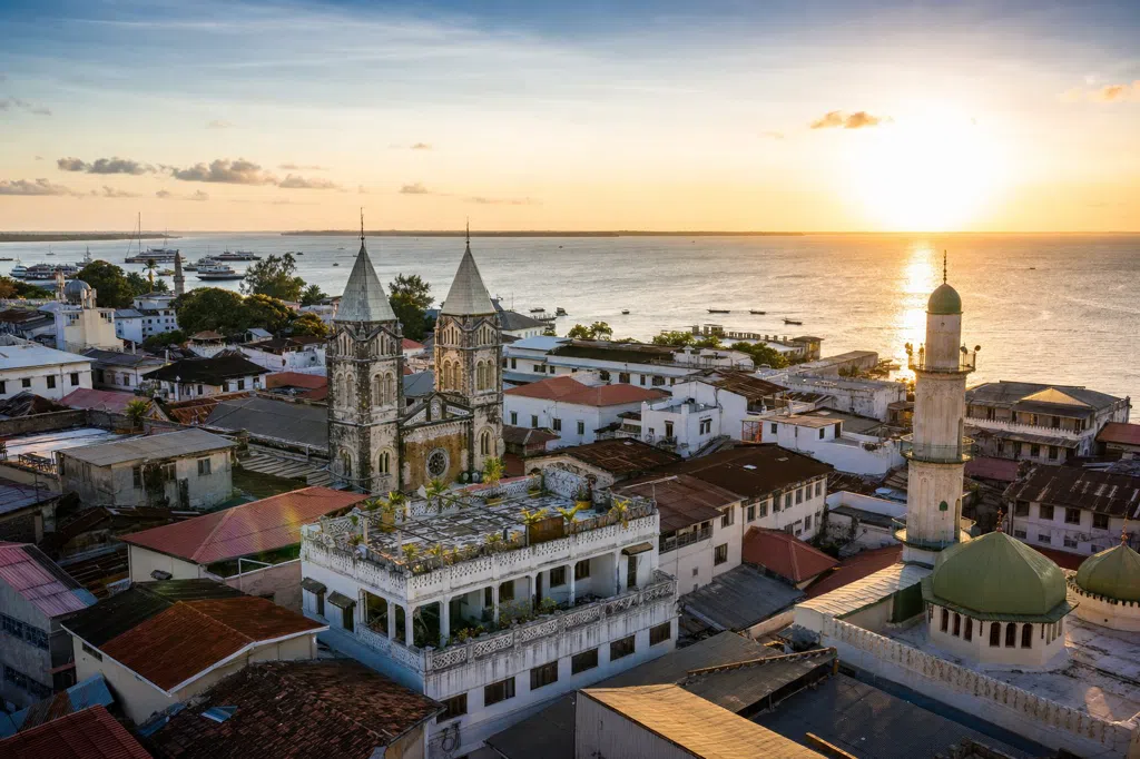 Establishing scene of Zanzibar