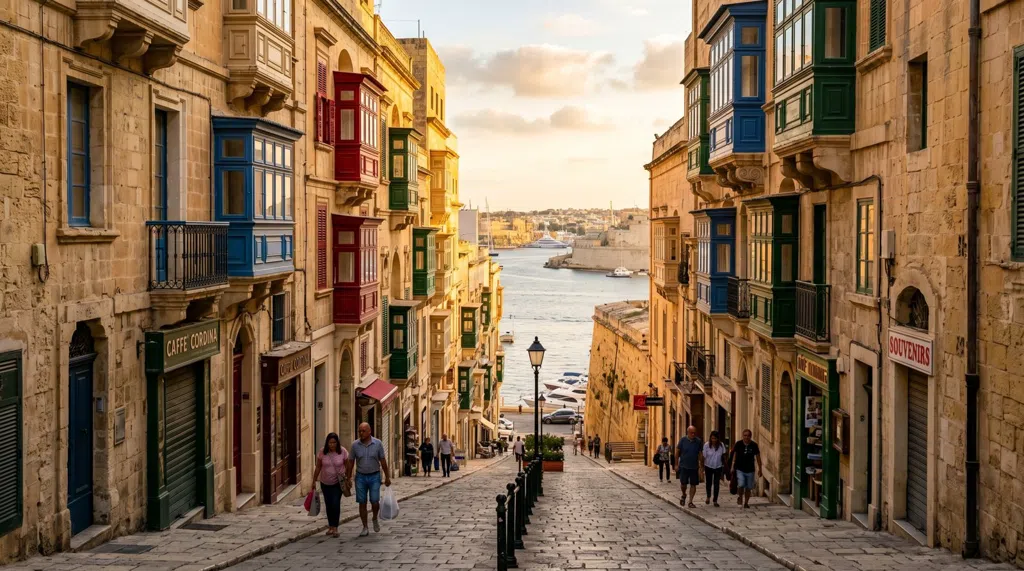 Establishing scene of Valletta