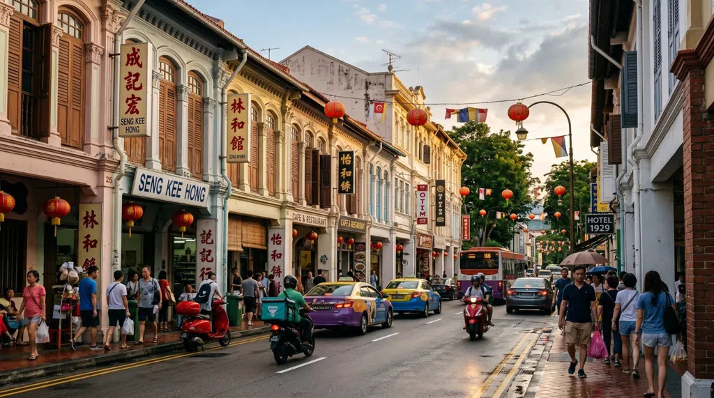 Escena de establecimiento de Singapur