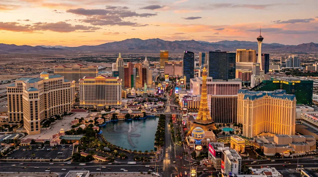 Las Vegas at golden hour